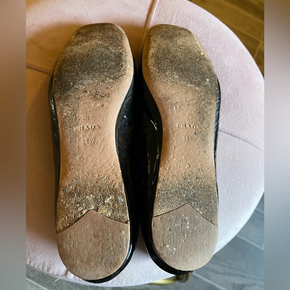 PRADA Milano Black Leather Women’s Slip On Loafers,good Condition, Size 38.5 - Picture 9 of 10